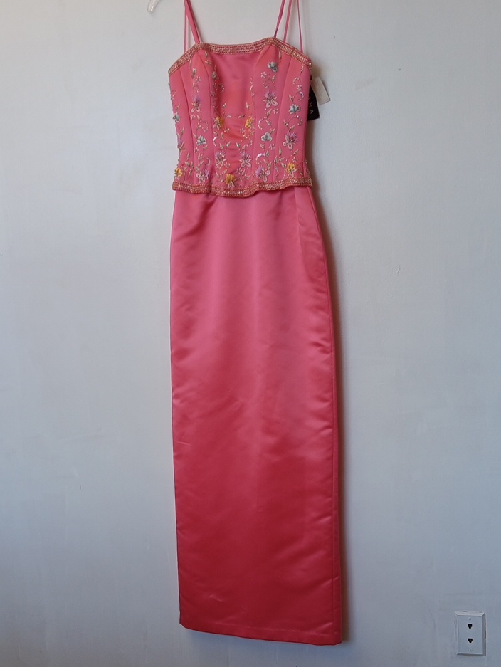 Faviana Pink Embellished Maxi Dress